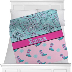 Cowgirl Minky Blanket - Twin / Full - 80"x60" - Double Sided (Personalized)