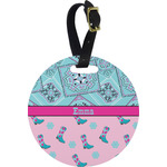 Cowgirl Plastic Luggage Tag - Round (Personalized)