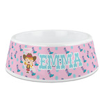 Cowgirl Plastic Dog Bowl - Medium (Personalized)