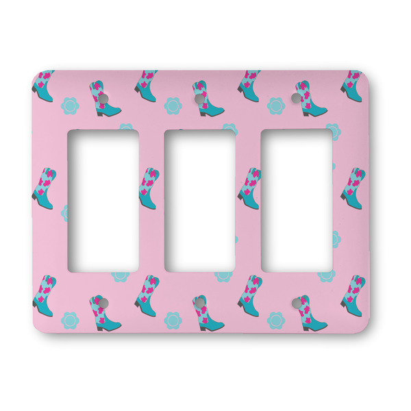 Custom Cowgirl Rocker Style Light Switch Cover - Three Switch