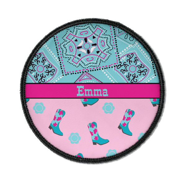 Custom Cowgirl Iron On Round Patch w/ Name or Text