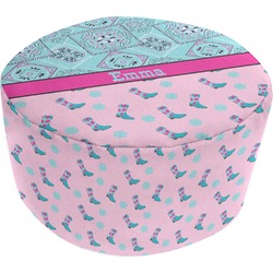 Cowgirl Round Pouf Ottoman (Personalized)