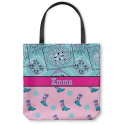 Cowgirl Canvas Tote Bag - Large - 18"x18" (Personalized)