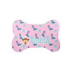 Cowgirl Bone Shaped Dog Food Mat (Small) (Personalized)