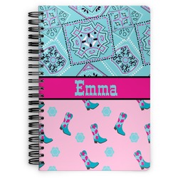 Cowgirl Spiral Notebook - 7x10 w/ Name or Text
