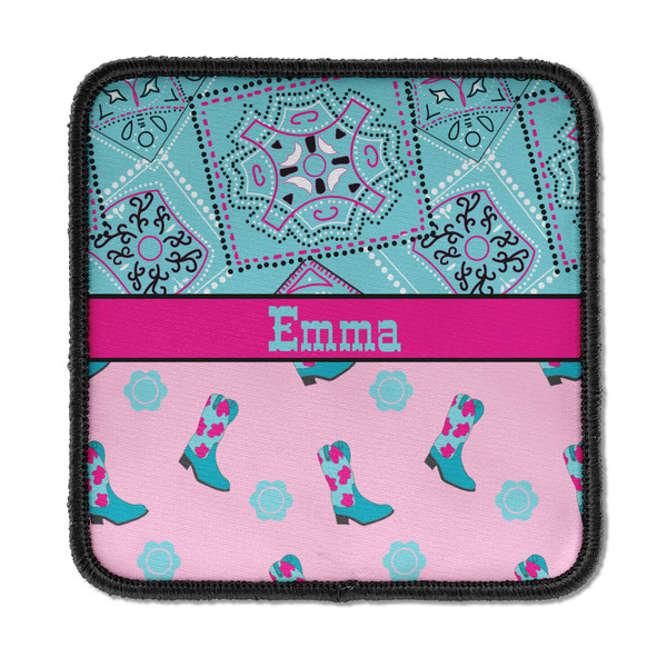 Custom Cowgirl Iron On Square Patch w/ Name or Text