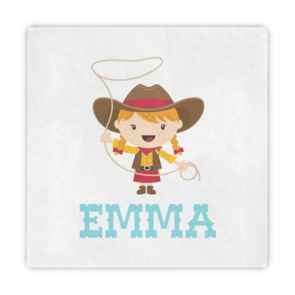 Custom Cowgirl Decorative Paper Napkins (Personalized)