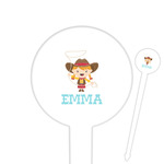 Cowgirl Round Plastic Food Picks (Personalized)