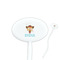 Cowgirl White Plastic 7" Stir Stick - Oval - Closeup