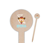 Cowgirl 6" Round Wooden Food Picks - Single Sided (Personalized)