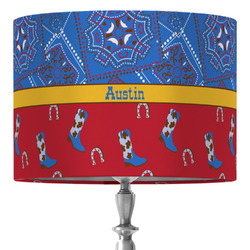 Cowboy 16" Drum Lamp Shade - Fabric (Personalized)