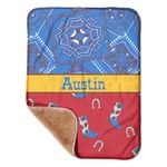 Cowboy Sherpa Baby Blanket - 30" x 40" w/ Name or Text