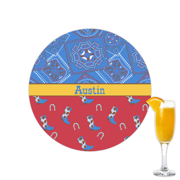 Custom Cowboy Printed Drink Topper - 2.15" (Personalized)