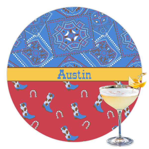 Custom Cowboy Printed Drink Topper - 3.5" (Personalized)