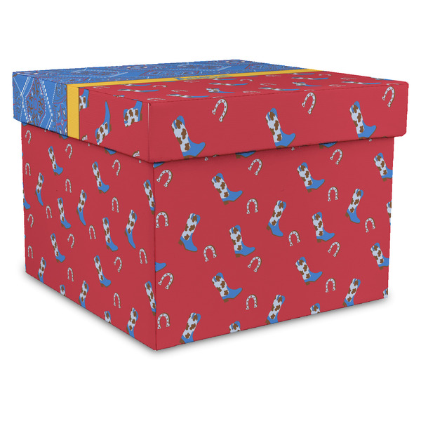 Custom Cowboy Gift Box with Lid - Canvas Wrapped - X-Large (Personalized)