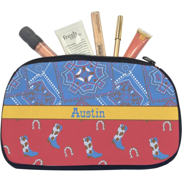 Custom Cowboy Makeup / Cosmetic Bag - Medium (Personalized)