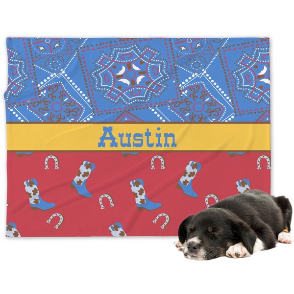 Custom Cowboy Dog Blanket - Large (Personalized)