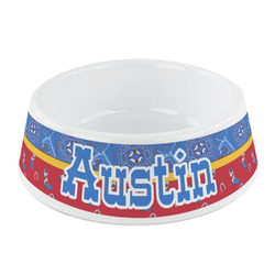 Cowboy Plastic Dog Bowl - Small (Personalized)