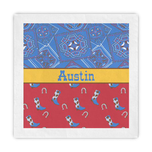 Custom Cowboy Decorative Paper Napkins (Personalized)