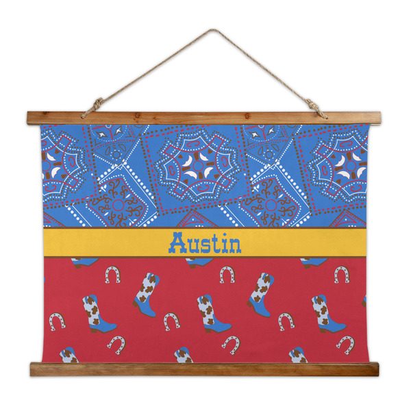 Custom Cowboy Wall Hanging Tapestry - Wide (Personalized)