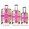 Generated Product Preview for Hakim S. Review of Pink & Green Argyle 3 Piece Luggage Set - 20" Carry On, 24" Medium Checked, 28" Large Checked (Personalized)