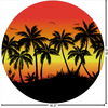 Generated Product Preview for Anthony Consolazio Review of Tropical Sunset Round Decal (Personalized)