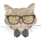 Hipster Cats Templates for Round Glass Cutting Boards