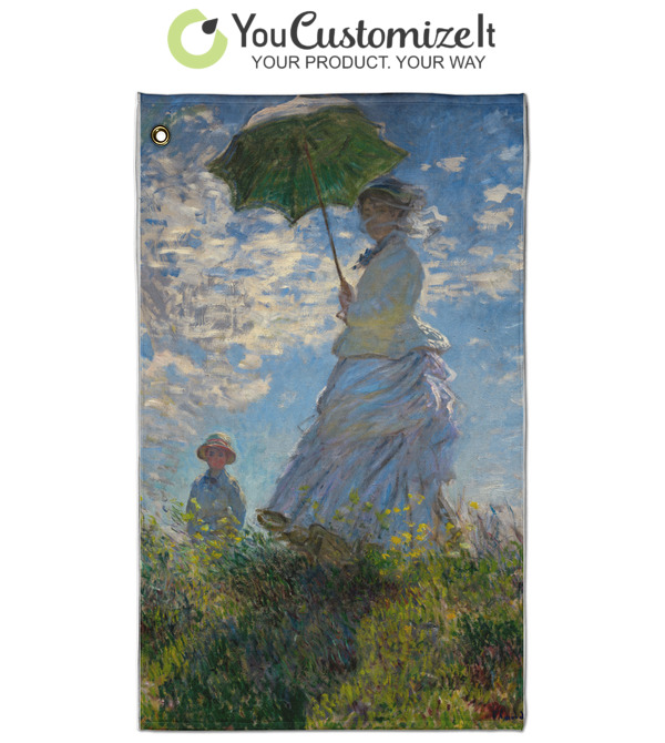 Custom Promenade Woman by Claude Monet Microfiber Dish Towel