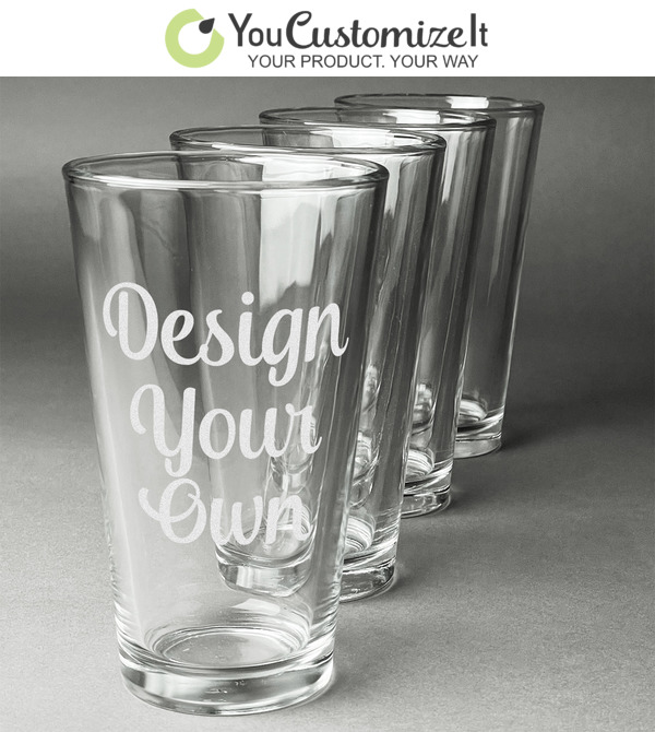 Custom Etched Pint Glasses - Set of 4 – Prime Time Awards, Inc.