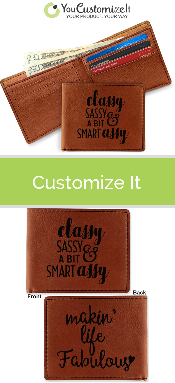 Ladies Custom Funny Quotes and Sayings Leatherette Wallet