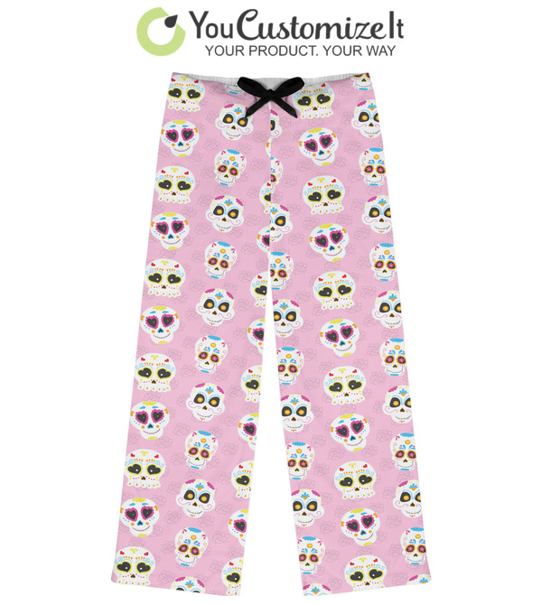 Women's Skull Pajama Pants/ Cute Women's Pink Skulls Pajamas/ Cozy