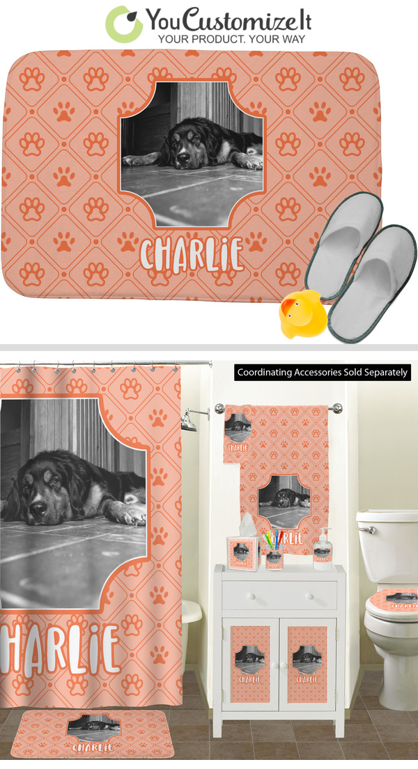 Custom Pet Bath Mats Using Pet Photo Personalized Dog Bathroom