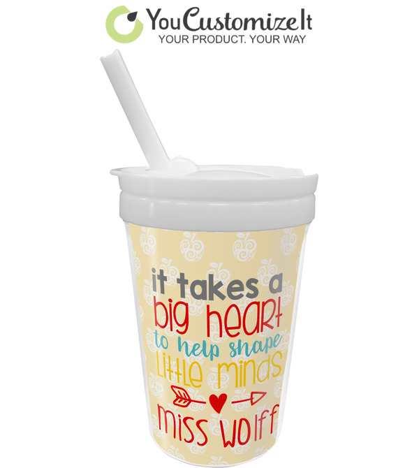 Custom Inspirational Quotes Sippy Cup with Straw