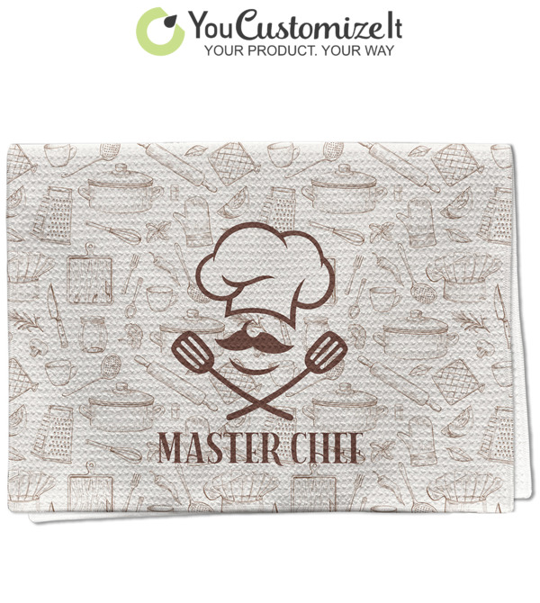 Custom Master Chef Kitchen Towel - Waffle Weave (Personalized)