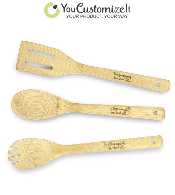 Wooden Spoons for Cooking, Funny Inspired Quotes Laser Engraved Cooking  Utensils Set,Kitchen Cooking Supplies, Bamboo Spoon Slotted Kitchen Utensil