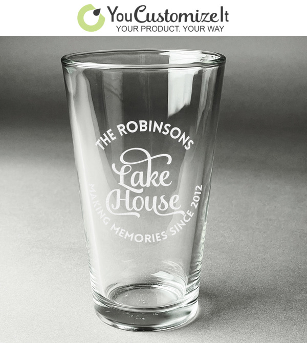 Custom Lake House #2 Wine Glass - Engraved (Personalized)