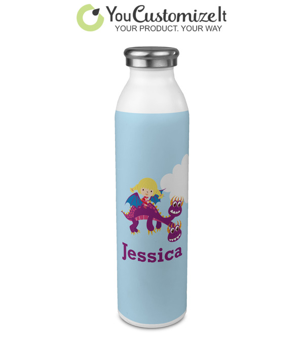 Custom Girl Flying on a Dragon 20oz Stainless Steel Water Bottle