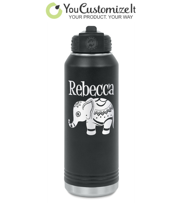 Personalized Water Bottle Baby Boy Elephant Bottle Elephant 