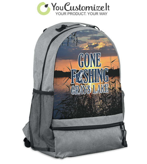 Custom Gone Fishing Kids Hard Shell Backpack (Personalized