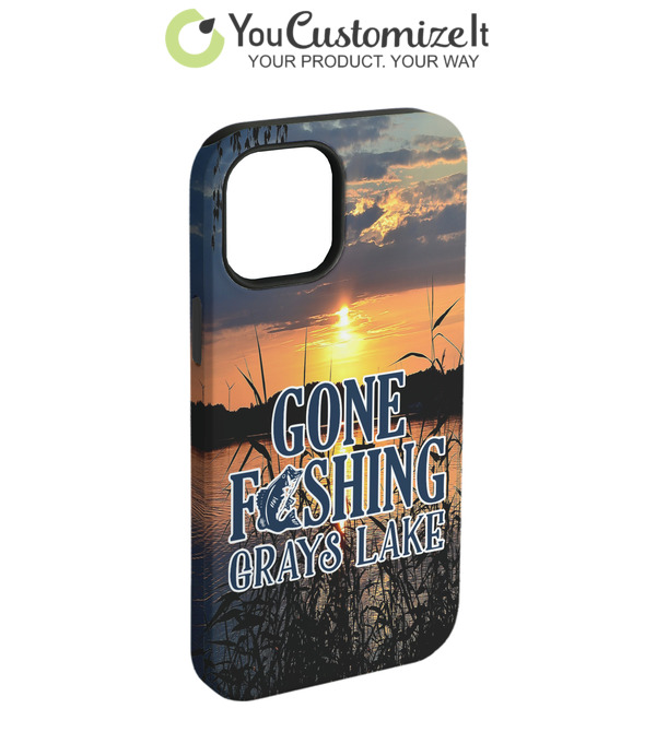 Custom Gone Fishing iPhone Case - Rubber Lined (Personalized)