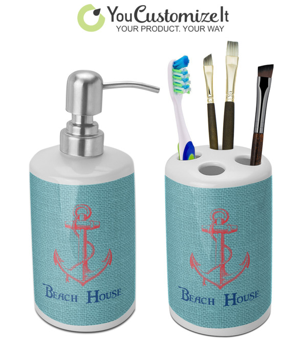 Custom Chic Beach House Toilet Brush