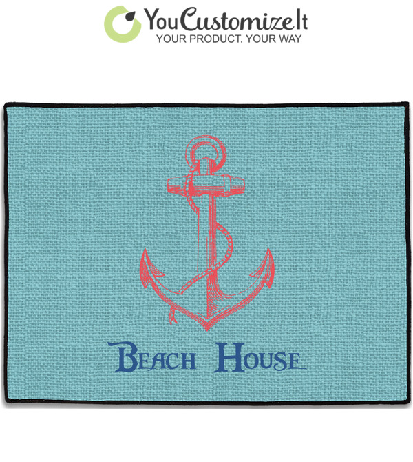 Custom Chic Beach House Door Mat