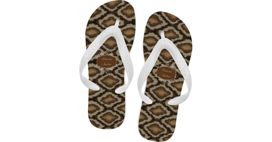 Custom Snake Skin Flip Flops (Personalized) | YouCustomizeIt