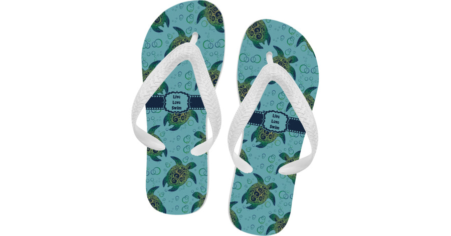 Custom Sea Turtles Flip Flops (Personalized) | YouCustomizeIt