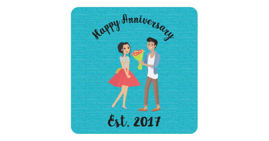 Custom Happy Anniversary Square Decal - Small (personalized 