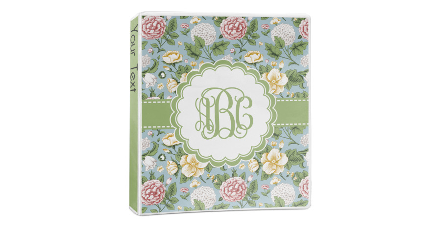 Custom Vintage Floral 3-ring Binder - 1 Inch (personalized 