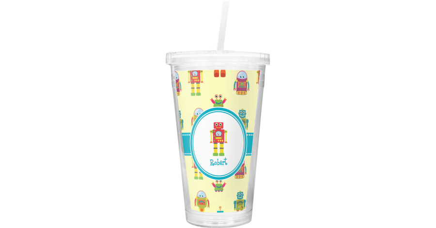 Custom Robot Double Wall Tumbler with Straw (Personalized) | YouCustomizeIt