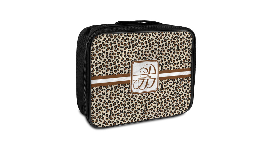 leopard print insulated lunch bag