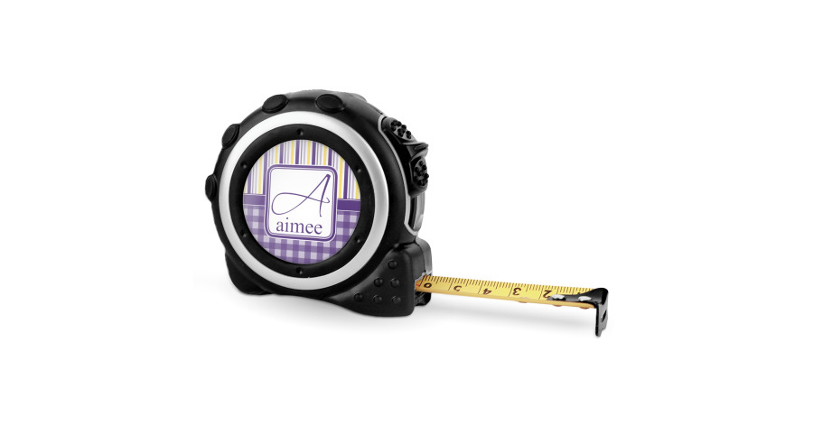 Custom Purple Gingham & Stripe Tape Measure - 16 Ft (Personalized ...