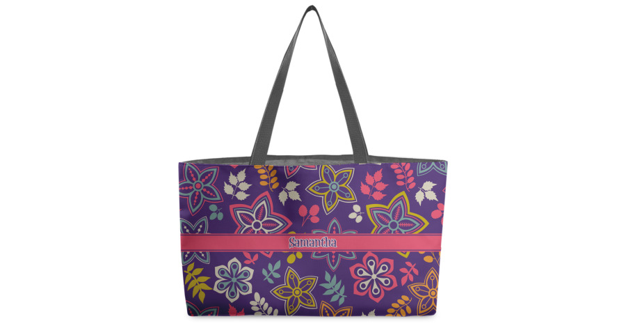 floral beach tote